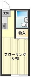 パナハイツ栗田 2階1Kの間取り