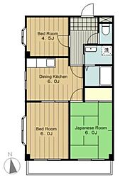 ロイヤルタウン下九沢 3階3DKの間取り