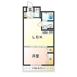 セレニティ加島A 1LDKの間取図画像