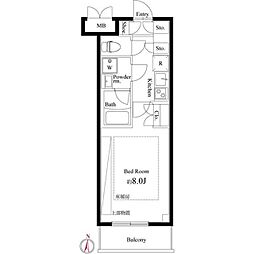 ARTECASA Alivie 綾瀬 3階1Kの間取り