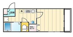 トワーニ梅島 3階1Kの間取り