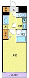 カスタリア蔵前 1Kの間取図画像