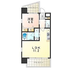 阪急神戸本線 十三駅 徒歩7分の賃貸マンション 13階1LDKの間取り