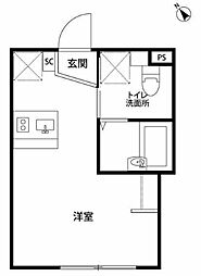 Reberty東十条 2階ワンルームの間取り