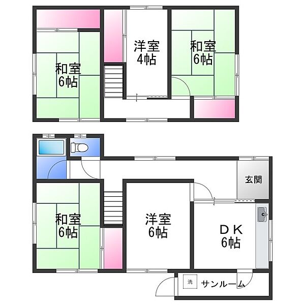 貝塚市永吉戸建 ｜大阪府貝塚市永吉(賃貸一戸建5DK・1階・85.20㎡)の写真 その2