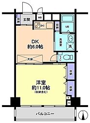 サニーコート東中野 1DKの間取図画像