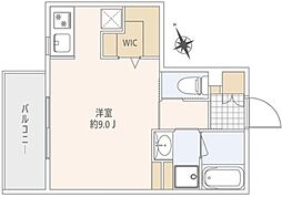 グランデュオ下北沢8 ワンルームの間取図画像