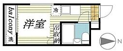 京王井の頭線 高井戸駅 徒歩7分の賃貸マンション 2階ワンルームの間取り