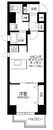 ハピネ蔵前鳥越 1LDKの間取図画像