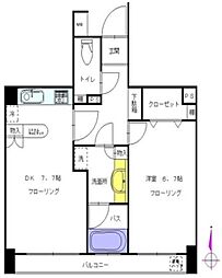 東京メトロ南北線 麻布十番駅 徒歩1分の賃貸マンション 5階1DKの間取り