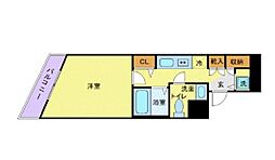 JR山手線 目黒駅 徒歩8分の賃貸マンション 6階1Kの間取り