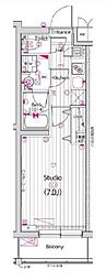 GALAHILLS武蔵小山 1Kの間取図画像