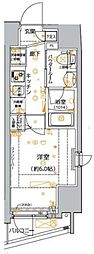 クレイシア品川東大井 1Kの間取図画像