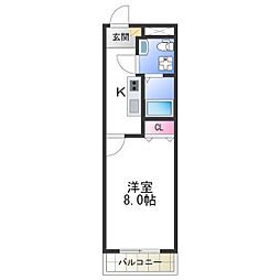 メリー住之江公園 1Kの間取図画像