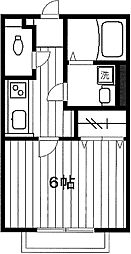 COZY 2階1Kの間取り