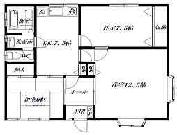 阿佐谷北3丁目平屋 3DKの間取り