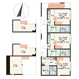 Petit Maison Arbre 1階ワンルームの間取り