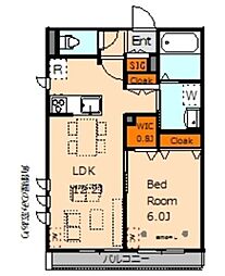 アルベラータ 3階1LDKの間取り