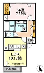 グランドゥール1 1LDKの間取図画像