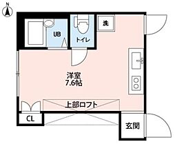 ルリエフ大森 ワンルームの間取図画像