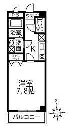 プライムコート中野 1Kの間取図画像