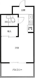 鈴木ビル 4階ワンルームの間取り