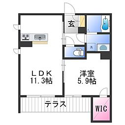 ＢＥＲＥＯ　ＨＩＫＯ−Ｕ太田 1階1LDKの間取り