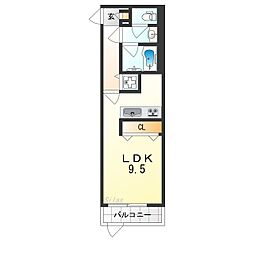 堺市堺区北三国ヶ丘町8丁アパート ワンルームの間取図画像