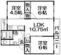 府公社香里三井団地A-96棟5階5.5万円