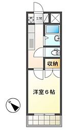リヴィエール1 1Kの間取図画像