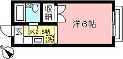 第1ヒカリハイツ 1階1Kの間取り