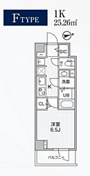 JR中央線 中野駅 徒歩13分の賃貸マンション 2階1Kの間取り
