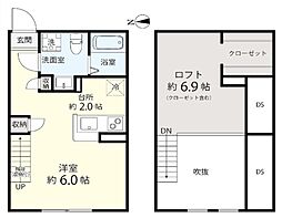プリマルージュ草加 ワンルームの間取図画像