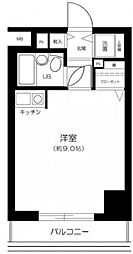 京急本線 大森海岸駅 徒歩5分の賃貸マンション 1階ワンルームの間取り
