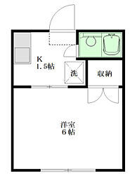 ハイムフェリシア 202 2階1Kの間取り