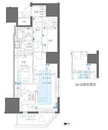 ＺＯＯＭ信濃町 12階1LDKの間取り