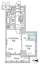 パークアクシス本所吾妻橋サウスレジデンス 5階1LDKの間取り