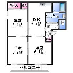 間取図画像 3DK