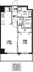 GraziaKamata 1LDKの間取図画像