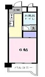 プレイリーハイムII 3階1Kの間取り