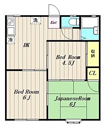スプリングハイツ 1階3DKの間取り