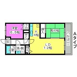 シックス板付 2LDKの間取図画像