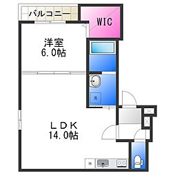 南海線 石津川駅 徒歩7分の賃貸アパート 3階1LDKの間取り