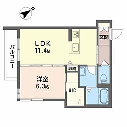 ベレオファンメリージェ 1LDKの間取図画像