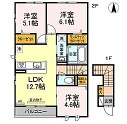 センチュリーハイムすみよし台 III 2階3LDKの間取り