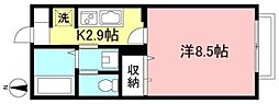 コンフォール 1Kの間取図画像