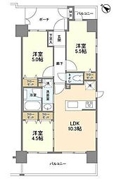 ジニア浅草 3LDKの間取図画像