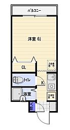 サンヴィオラ春日 1Kの間取図画像