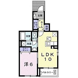 ルミナーレ西浜 1LDKの間取図画像