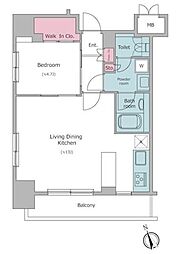レジディア広尾2 1LDKの間取図画像